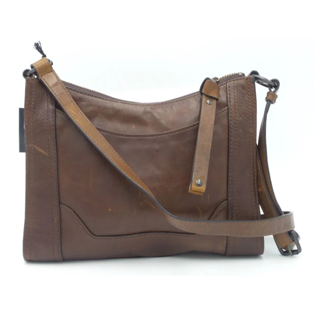 Frye Leather Melissa Zip Crossbody Dark Brown